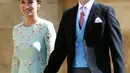 Pippa Middleton dan James Matthews saat menghadiri upacara pernikahan Pangeran Harry dan Meghan Markle di St. George's Chapel, Windsor Castle, Windsor, dekat London, Inggris, Sabtu (19/5). (Chris Jackson/pool photo via AP)