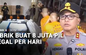 Pabrik Buat 8 Juta Pil Ilegal per Hari