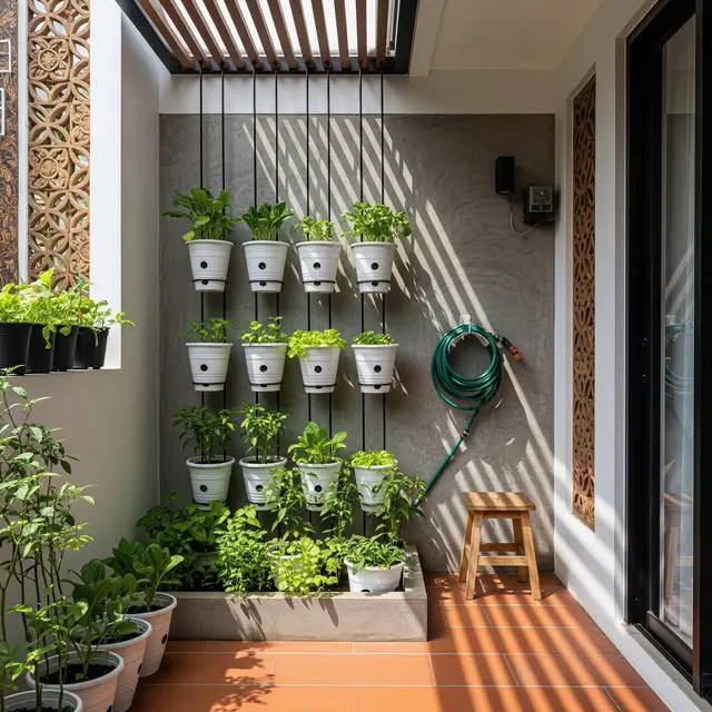 9 Ide Kebun Sayur Minimalis di Teras Sempit dengan Pot Plastik Bertingkat, Solusi Urban Asri