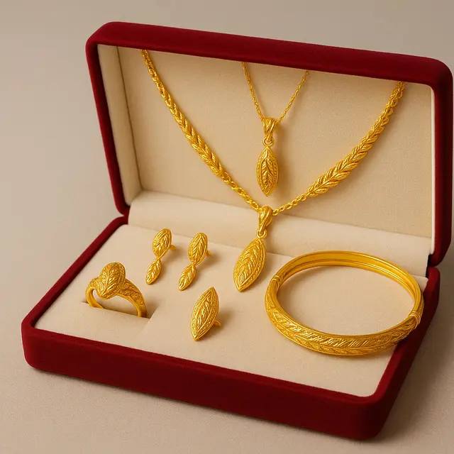 Model Satu Set Perhiasan Emas Padi/Ilustrasi oleh AI