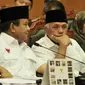 Prabowo-Hatta saat menghadiri sidang perdana gugatan Pilpres di Mahkamah Konstitusi, Jakarta, Rabu (6/8/14). (Liputan6.com/Johan Tallo)