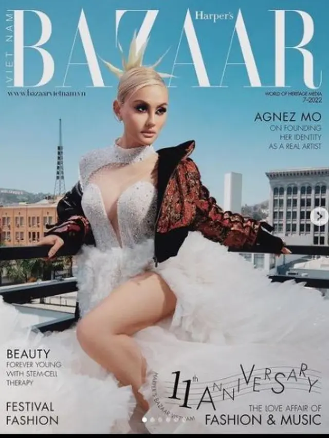 Agnez Mo Tampil Beda dan Elegan di Sampul Bazaar Vietnam