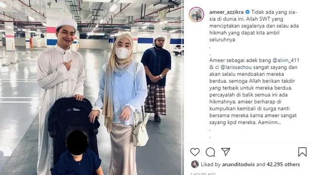 Alvin Faiz - Larissa Chou (Foto: Instagram/@ameer_azzikra)