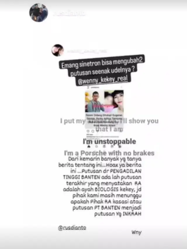 Klarifikasi Wenny Ariani Usai Kabar Putusan Rezky Aditya Bukan Ayah Biologis Putrinya