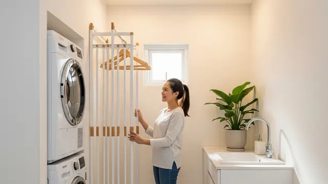 Model Ruang Cuci dengan Jemuran Gantung Minimalis
