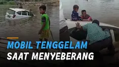 Beredar video sebuah mobil tenggelam saat hendak menyeberang sungai di Sungai Konaweeha, Desa Lalonggaku, Kecamatan Bondoala, Kabupaten Konawe.