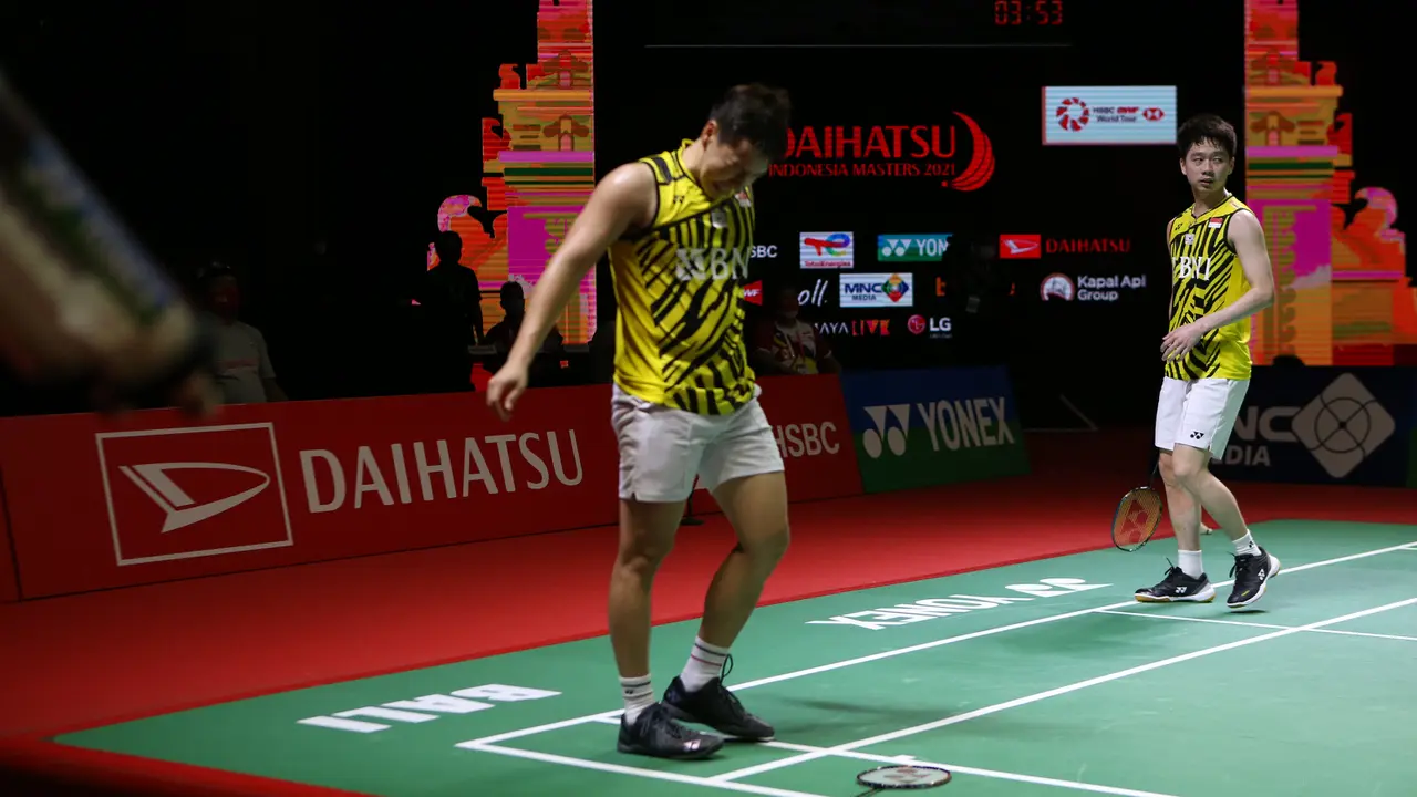 FOTO: Kevin / Marcus Gagal Juara di Indonesia Masters 2021