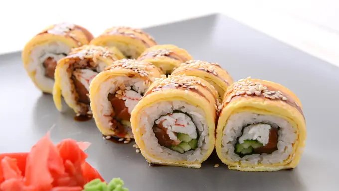 sushi roll telur nasi sederhana