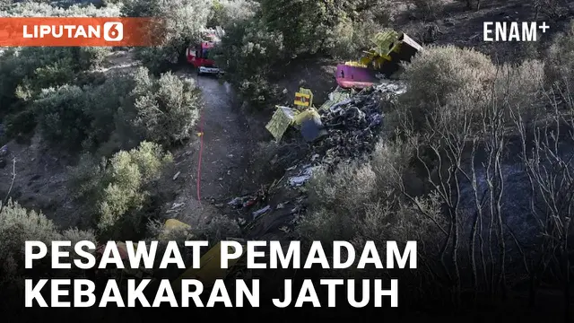 Detik-Detik Pesawat Pemadam Kebakaran Hutan di Yunani Jatuh, Pilot Tewas