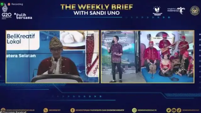 Menparekraf Sandiaga Uno di The Weekly Brief with Sandi Uno