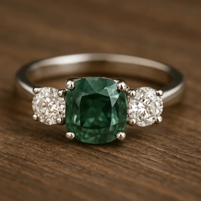 Model Cincin dengan Batu Permata Hijau yang Ngetren Sepanjang Masa (Foto: ChatGPT)