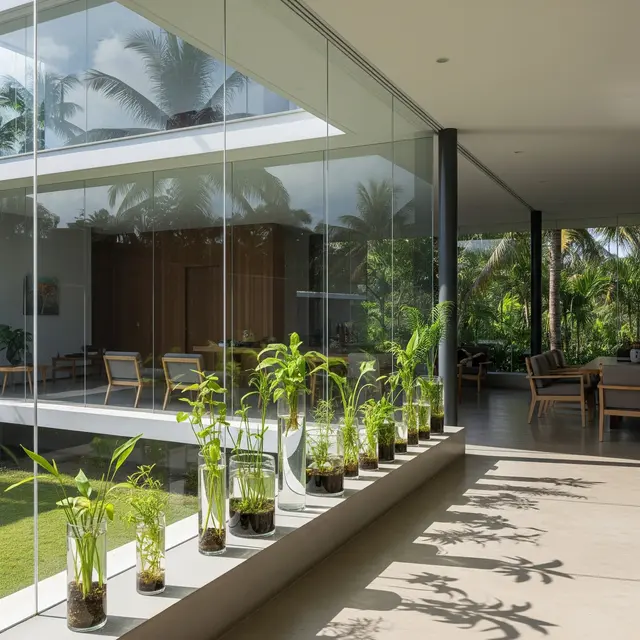 Model Rumah Kecil Tapi Luas dengan Tanaman Daun Air