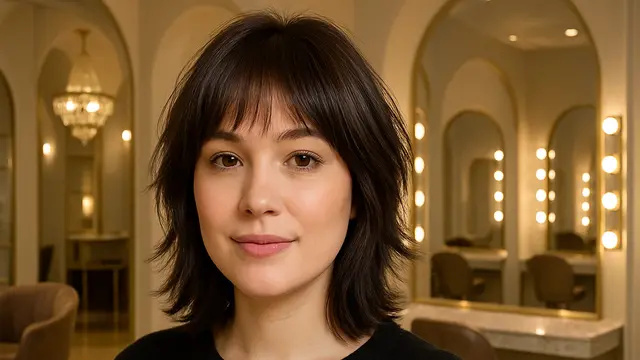 Model Rambut Pendek Sebahu untuk Wajah Bulat