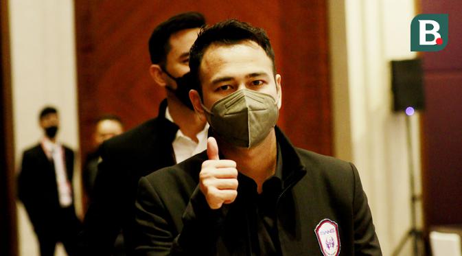 Pemilik Rans Cilegon FC, Raffi Ahmad, saat menghadiri Kongres PSSI di Hotel Raffles, Jakarta, Sabtu (29/5/2021). (Foto: Bola.com/M Iqbal Ichsan)
