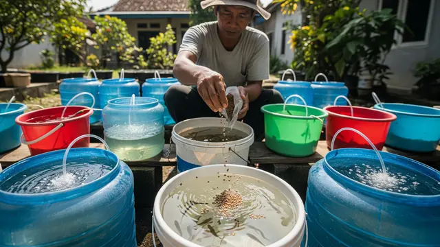 Kolam Ternak Lele dari Galon Bekas