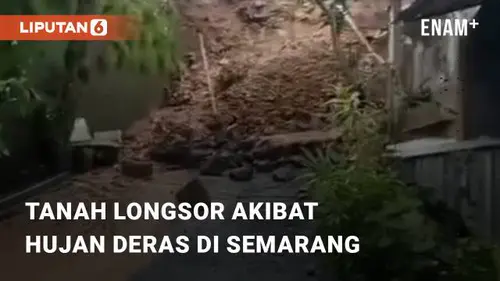 VIDEO: Viral Tanah Longsor Akibat Hujan Deras di Pudakpayung, Semarang