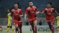 Striker anyar Persija Jakarta, Marko Simic, usai mencetak gol ke gawang Kedah FA di Suramadu Cup 2018, Selasa (9/1/2018). Persija kembali hanya meraih satu poin usai bermain imbang 1-1. (Dok. Persija Jakarta)