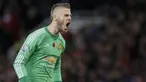 Kiper MU, David De Gea berhasil tidak kebobolan dan mengantar kemenangan bagi tim saat dirinya merayakan hari lahirnya yang ke-25. Pria Spanyol itu lahir di Madrid pada 7 November 1990. (Reuters/Jason Cairnduff)