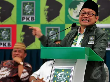 Ketua Umum PKB, Muhaimin Iskandar di peringatan Haul ke-5 KH Abdurrahman Wahid (Gus Dur), Jakarta, Selasa (23/12/2014). (Liputan6.com/Johan Tallo)