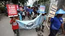 Suasana aksi unjuk rasa dalam rangka peringatan Hari Perikanan Internasional, Jakarta, Jumat (21/11/2014). (Liputan6.com/Faizal Fanani)