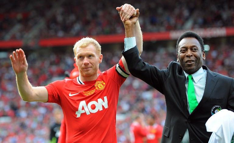 Paul Scholes ketika menjalani laga testimonialnya untuk Machester United. (AFP/Andrew Yates)