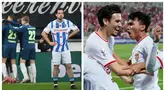 Nathan Tjoe-A-On menjadi salah satu kunci keberhasilan Timnas U-23 Indonesia melaju ke babak semifinal Piala Asia U-23 setelah melalui laga dramatis melawan Korea Selatan, Jumat (26/ 04/2024) WIB.  Nathan bermain apik meski tidak mengikuti adu penalti yang berakhir dengan skor 11-10 untuk kemenangan Skuad Garuda Muda.  Seperti diketahui, ia sudah kembali ke Belanda karena klubnya, SC Heerenveen, baru memberikan izin selama seminggu.  Namun setelah PSSI melakukan lobi khusus, Nathan akhirnya kembali bergabung dengan Timnas U-23 Indonesia.  Namun ketika berhasil membawa Indonesia terbang tinggi, SC Heerenveen dibantai 0-8 oleh PSV.  (Kolase Foto: Dok. SC Heerenveen dan Dok. PSSI)
