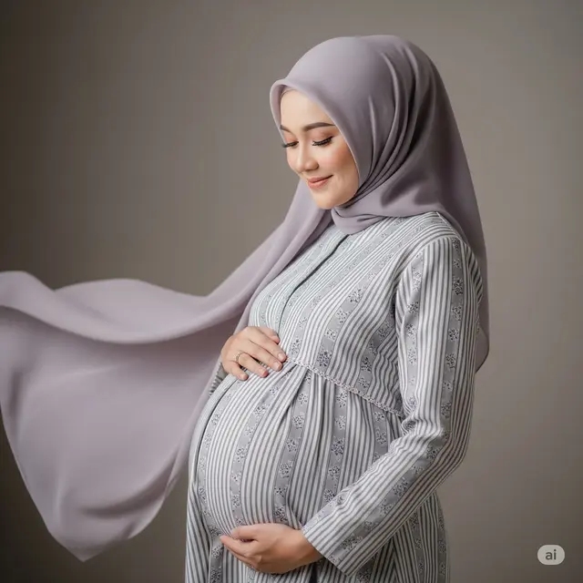 Model Gamis untuk Perut Besar. Foto: Gemini