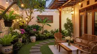 8 Desain Halaman Belakang Rumah Kecil dengan Lampu Taman Estetik untuk Suasana Romantis