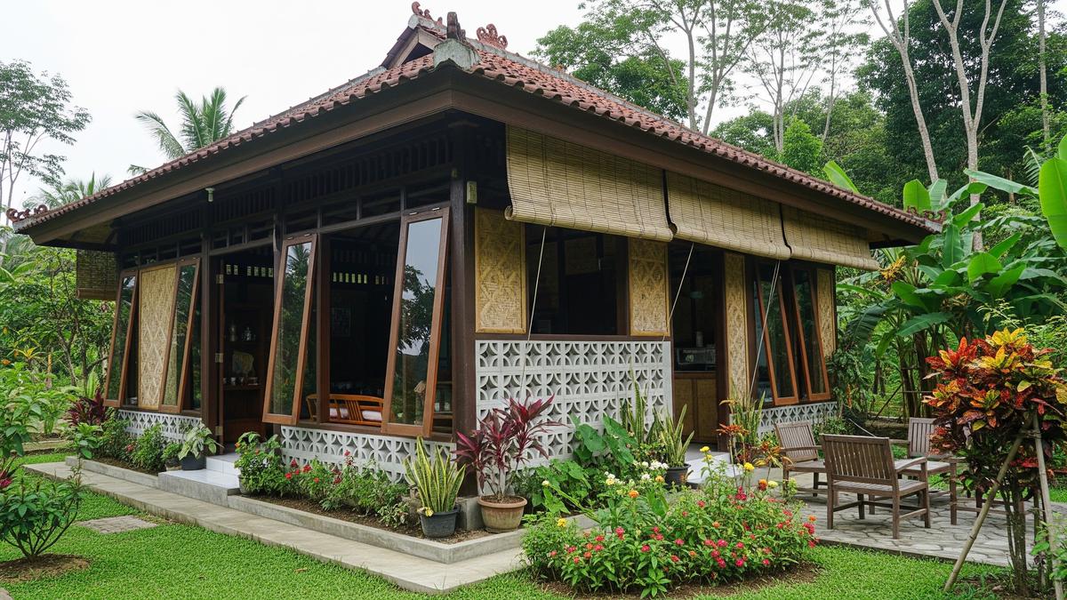 8 Desain Rumah Desa Adem dengan Taman Samping dan Dinding Semi Terbuka, Jadi Contoh Hunian Pensiun