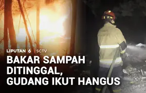 Diduga Akibat Bakar Sampah, Gudang Barang Bekas di Kediri Ludes Dilalap Api