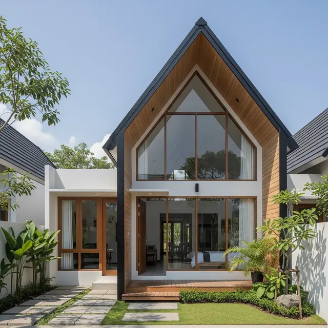 9 Model Rumah Minimalis 1 Lantai dengan Atap Tinggi dan Jendela Besar, Fungsionalitas dan Estetika Modern