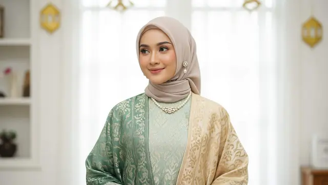 Model Gamis Satin Layer Brokat untuk Lebaran 2026