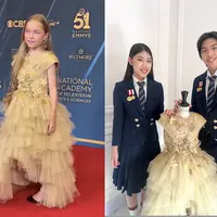 Kakak beradik, Mischka dan Devon merancang gaun yang dipakai penyanyi cilik di Emmy Awards 2024 (@mischkaaoki)