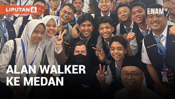 VIDEO: Langsung Terbang dari New York, Alan Walker Beri Kejutan ke Sekolah Al-Azhar Medan