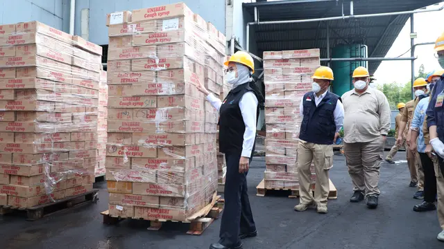 Kepala BPOM RI Penny K Lukito saat memantau pemusnahan produk obat sirup Unibebi. (Sumber: BPOM RI)