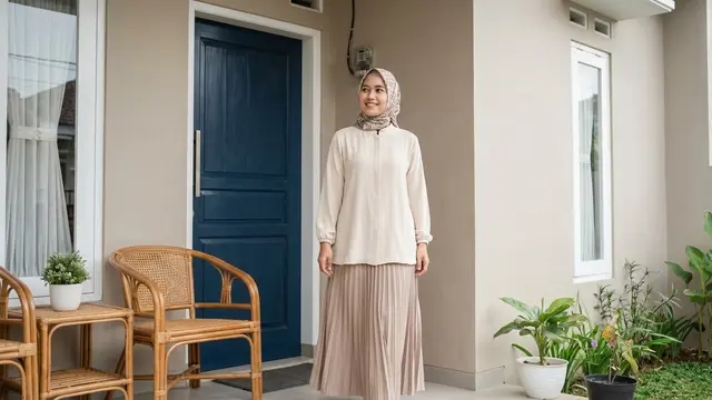 Blus Dipadu Rok Plisket