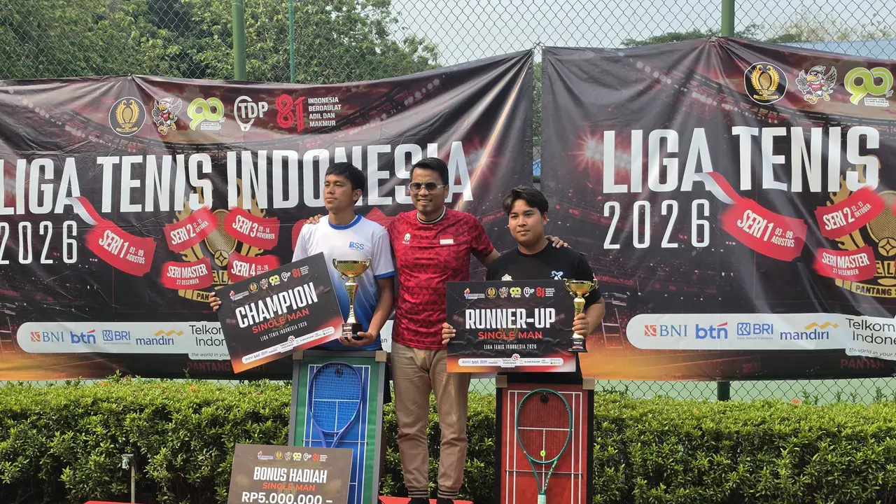Para juara Liga Tenis Indonesia Seri 2