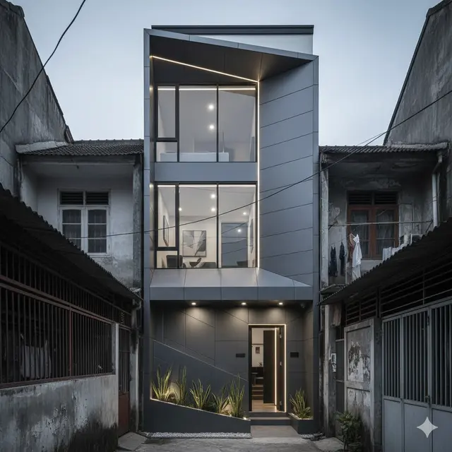 Desain Rumah Mungil 2 Lantai di Lahan Sempit/AI