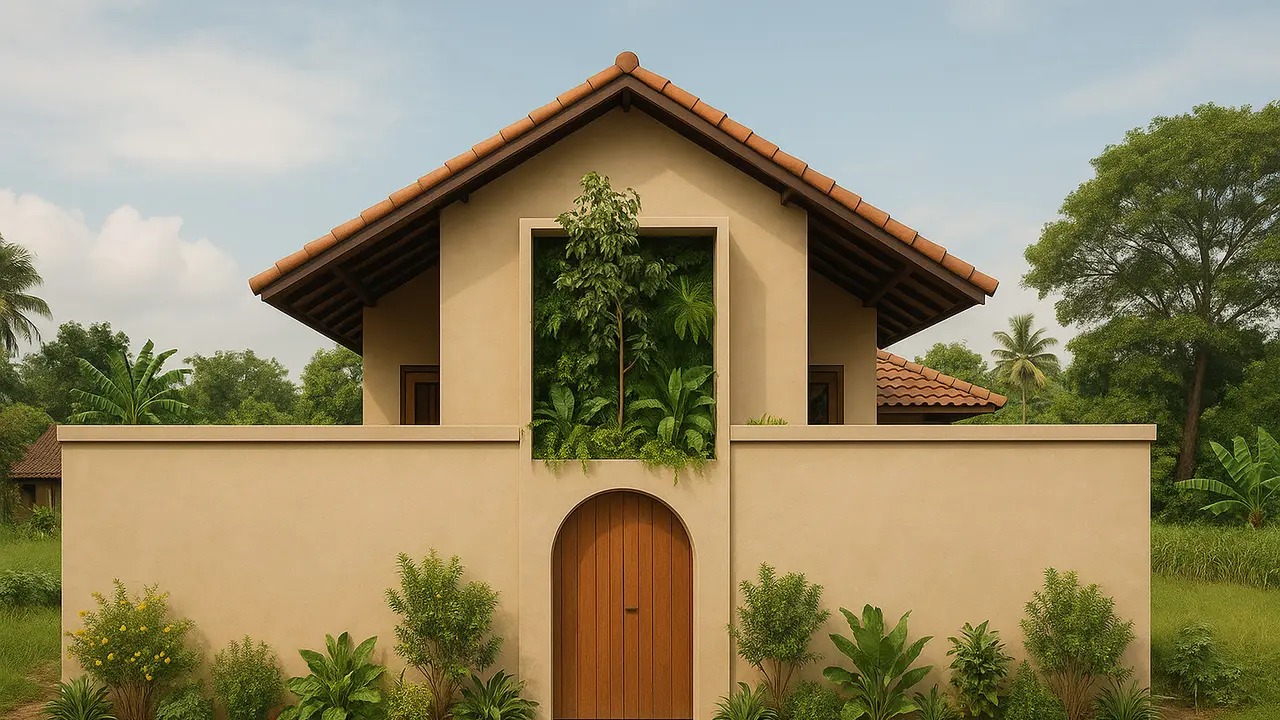 Model Rumah Tembok Sederhana tapi Indah di Kampung/Ilustrasi gambar oleh AI