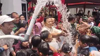 Menteri Pertahanan Republik Indonesia, Prabowo Subianto meresmikan 16 titik sumur bor dan pipanisasi di wilayah Jawa Tengah. (Foto:Liputan6/Dicky Agung Prihanto)