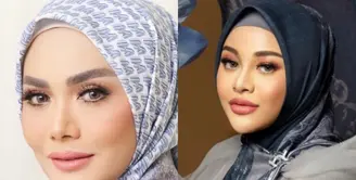 Krisdayanti tampil mengenakan hijab ketika berkolaborasi dengan brand muslim. Tampilannya ini mirip sang putri, Aurel Hermansyah yang memang tampil berhijab. @vanillahijab