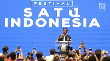 Jokowi Ajak Kaum Milenial Untuk Tidak Golput di Festival Satu Indonesia