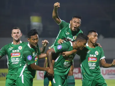 PSS Sleman berhasil mengalahkan Barito Putera 1-0 pada pekan ke-23 BRI LIga 1 2021/2022 di Stadion Kompyang Sujana, Denpasar, Bali, Minggu (6/2/2022). Raihan tiga poin Super Elja dipastikan oleh gol legiun asing mereka asal Brasil, Wander Luiz. (Bola.com/Maheswara Putera)