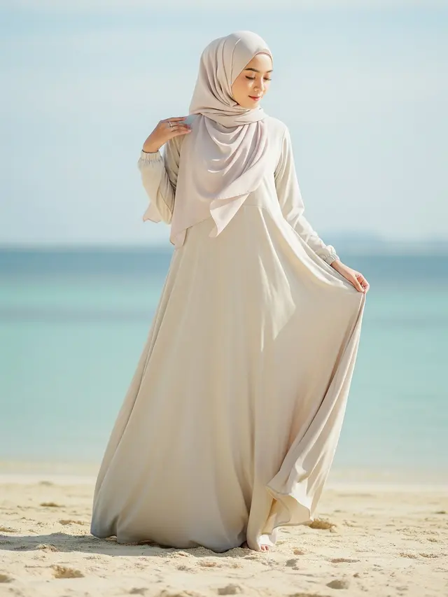 9 Model Gamis A-line dari Rayon untuk Liburan, Pilihan Tepat Tampil Nyaman