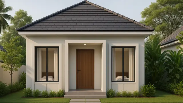 Gambar Rumah Sederhana 8x8 2025 Konsep Minimalis Modern/ Ilustrasi Gambar AI