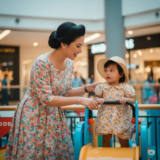 Inspirasi Outfit Anak dan Ibu Terbaru 2025. Foto: Gemini