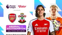 Lanjutan pertandingan Liga Inggris: Arsenal vs Southampton matchweek 7 di Vidio pekan ini. (sum. doc. vidio.com)