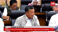 Menteri Energi dan Sumber Daya Mineral (ESDM) Arifin Tasrif Rapat Kerja bersama Komisi VII DPR RI di Jakarta, Rabu (3/4).