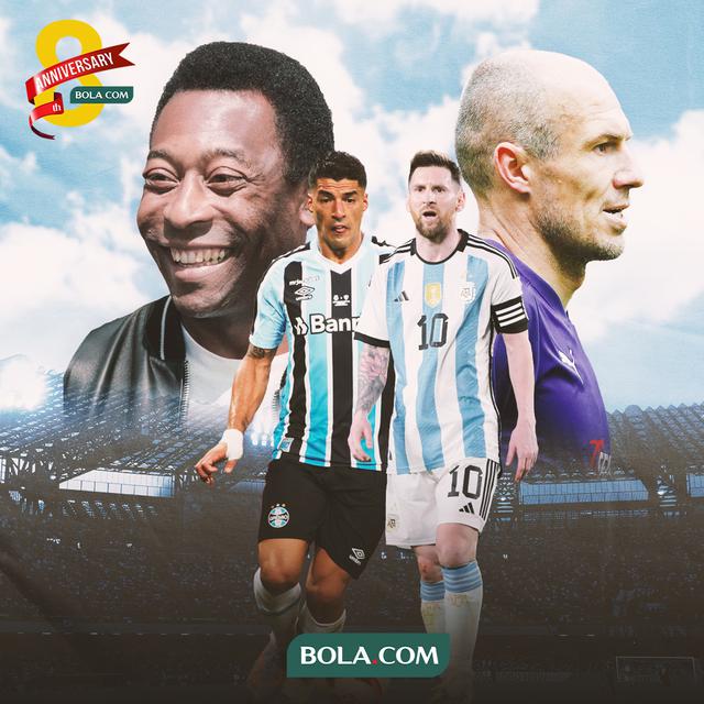 Ilustrasi - Lionel Messi, Arjen Robben, Pele, Luis Suarez