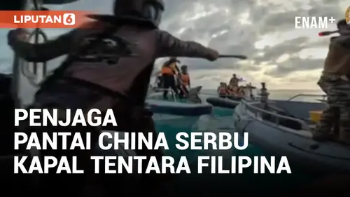 VIDEO: Tegang! Penjaga Pantai China Tabrak Kapal dan Berseteru dengan Tentara Filipina
